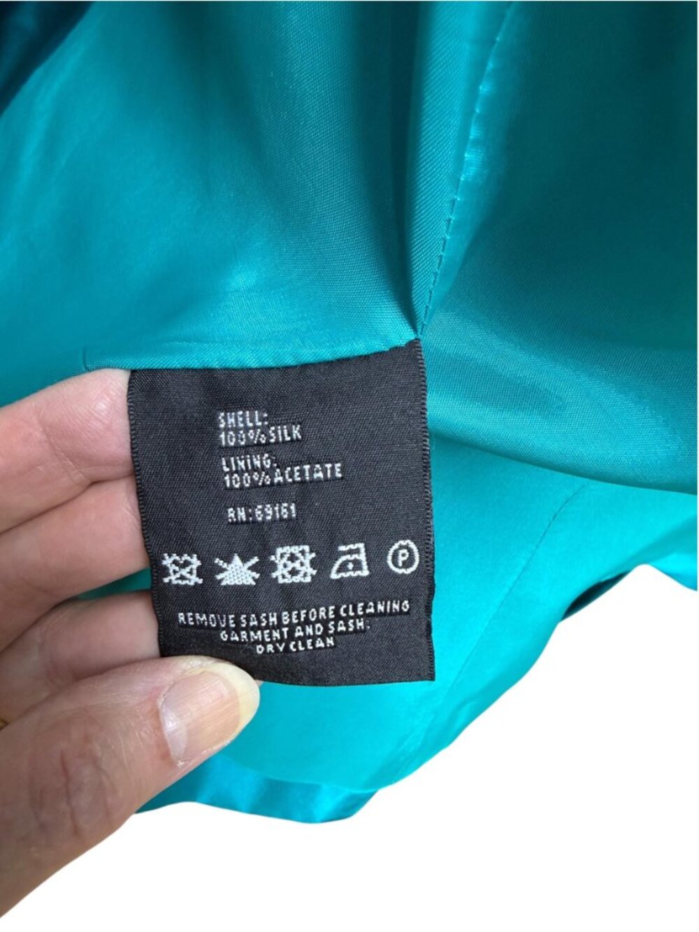 Vintage CARLISLE Teal Silk Dupioni Wrap Jacket /Evening Blouse w/ Ruched Collar - Picture 10 of 11